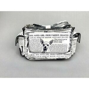 Delia's‎ Dog Saves Girl Newspaper Print Purse Shoulder Bag NEW No Tags